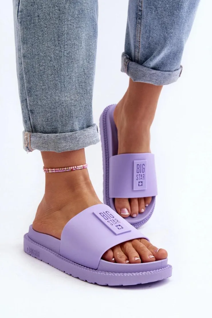 Big Star Shoes Klapki Damskie Big Star LL274426 Fioletowe