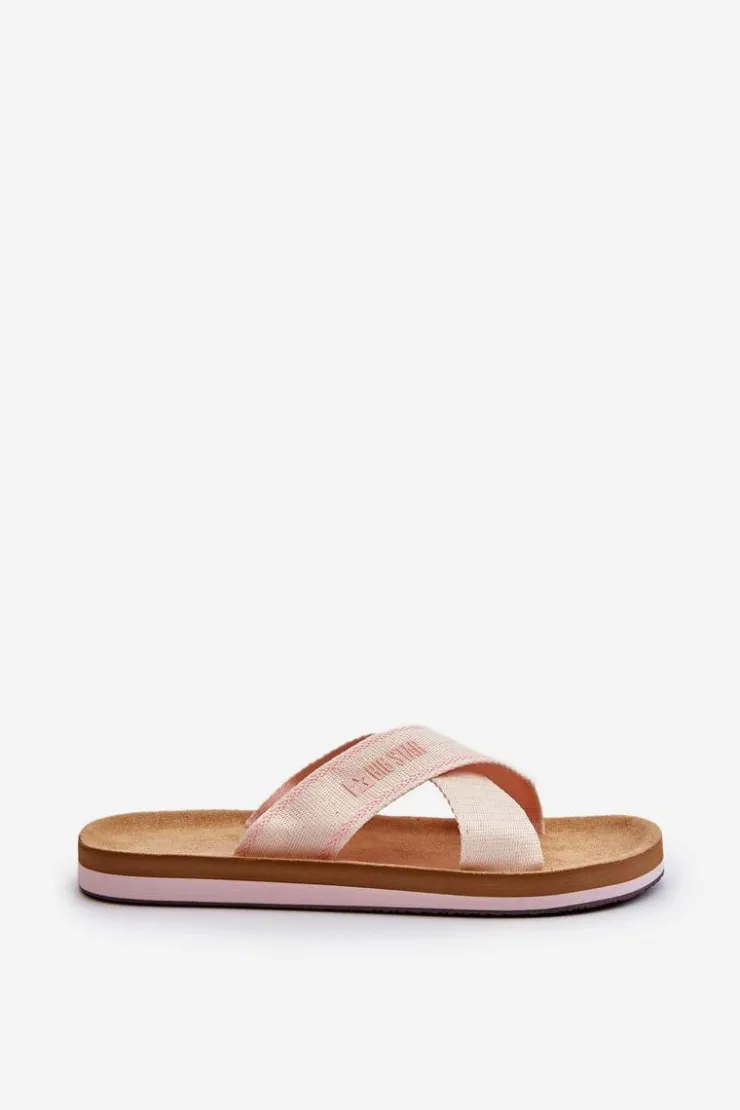 Big Star Shoes Klapki Damskie Big Star|Klapki Damskie Klasyczne*Klapki Damskie Big Star NN274A057 Beżowe