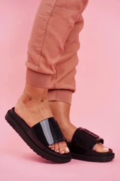 Big Star Shoes Klapki Sportowe|Klapki Damskie Big Star*Klapki Damskie Big Star na Platformie Czarne FF274813