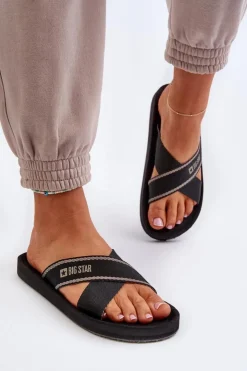 Damskie Big Star Shoes Klapki Damskie Big Star NN274A059 Czarne