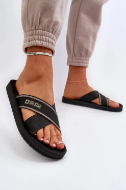 Damskie Big Star Shoes Klapki Damskie Big Star NN274A059 Czarne