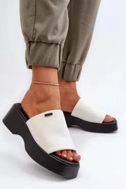 Big Star Shoes Klapki Damskie Big Star|Klapki Damskie Klasyczne*Klapki Damskie Big Star NN274022 Białe