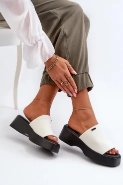 Big Star Shoes Klapki Damskie Big Star|Klapki Damskie Klasyczne*Klapki Damskie Big Star NN274022 Białe