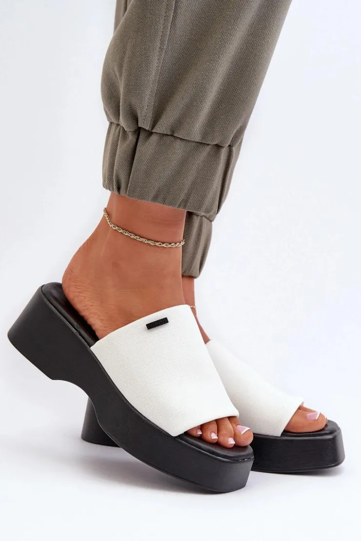 Big Star Shoes Klapki Damskie Big Star|Klapki Damskie Klasyczne*Klapki Damskie Big Star NN274022 Białe