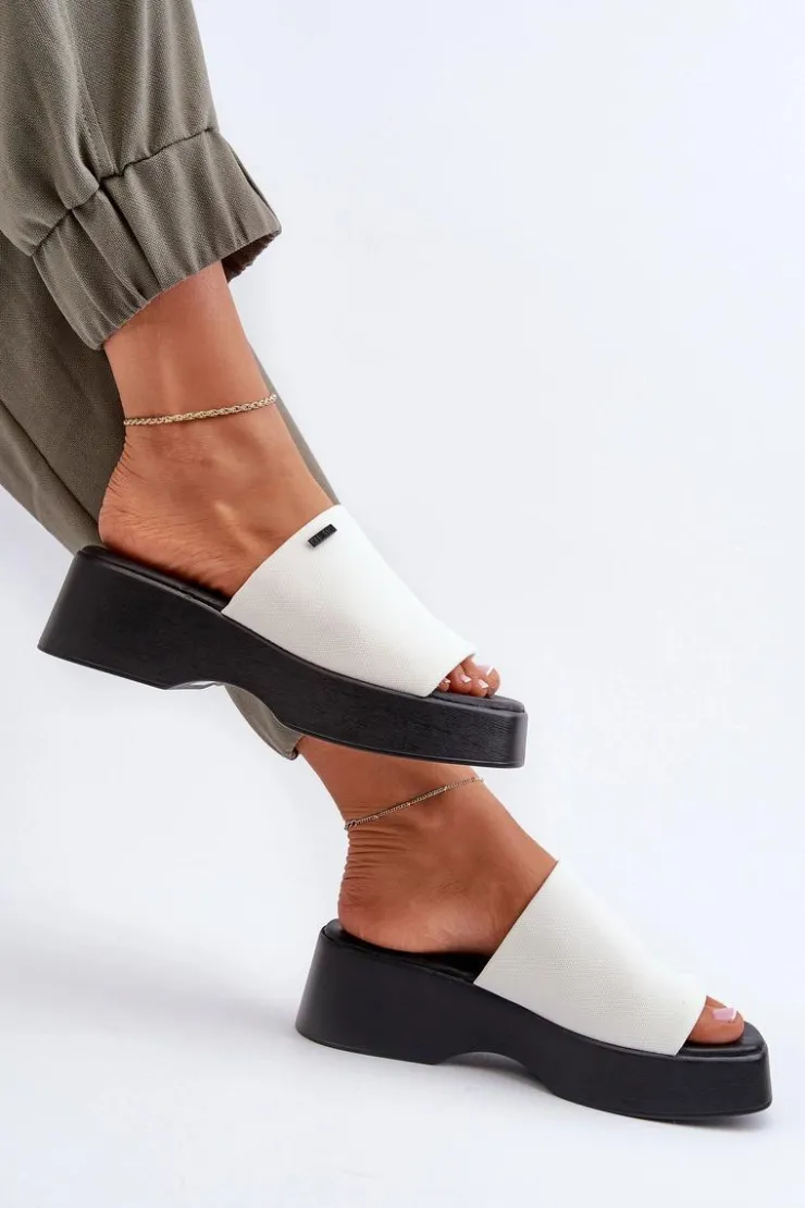 Big Star Shoes Klapki Damskie Big Star|Klapki Damskie Klasyczne*Klapki Damskie Big Star NN274022 Białe