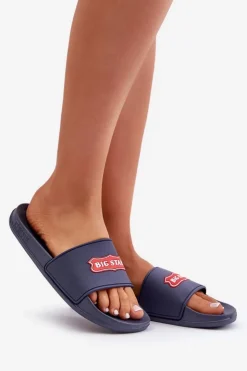 Sale Big Star Shoes Klapki Damskie Big Star OO274039 Granatowe Niebieski