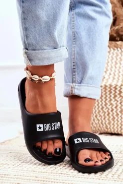 Damskie Big Star Shoes Klapki Damskie Big Star Powietrzne Czarne GG274A025