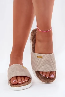 Big Star Shoes Klapki Damskie Big Star|Klapki Damskie Klasyczne*Klapki Damskie Big Star RR274A102 Beżowe Beżowy