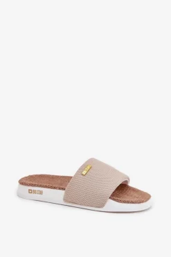 Big Star Shoes Klapki Damskie Big Star|Klapki Damskie Klasyczne*Klapki Damskie Big Star RR274A102 Beżowe Beżowy