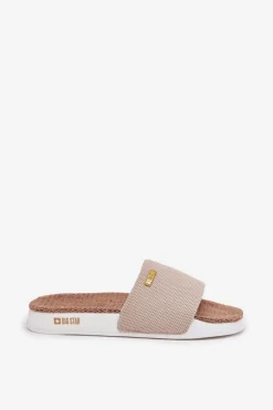 Big Star Shoes Klapki Damskie Big Star|Klapki Damskie Klasyczne*Klapki Damskie Big Star RR274A102 Beżowe Beżowy