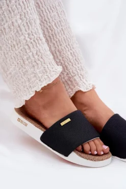 Best Big Star Shoes Klapki Damskie Big Star RR274A108 Czarne Czarny