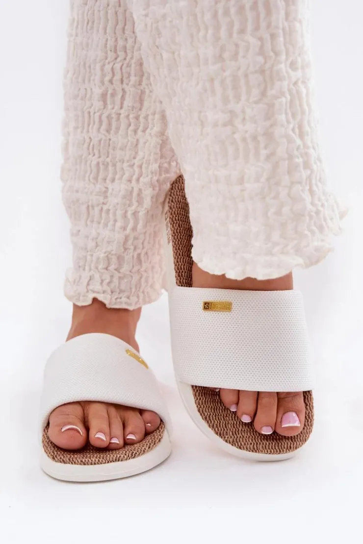 Big Star Shoes Klapki Damskie Big Star|Klapki Na Platformie*Klapki Damskie Big Star RR274A103 Białe Biały