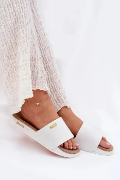 Big Star Shoes Klapki Damskie Big Star|Klapki Na Platformie*Klapki Damskie Big Star RR274A103 Białe Biały