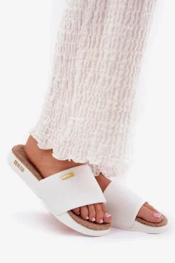 Big Star Shoes Klapki Damskie Big Star|Klapki Na Platformie*Klapki Damskie Big Star RR274A103 Białe Biały