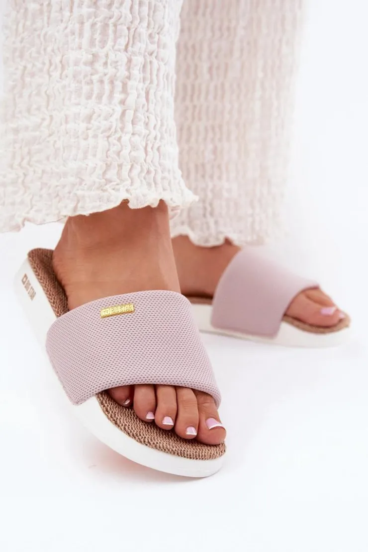 Damskie Big Star Shoes Klapki Damskie Big Star RR274A105 Jasnoróżowe