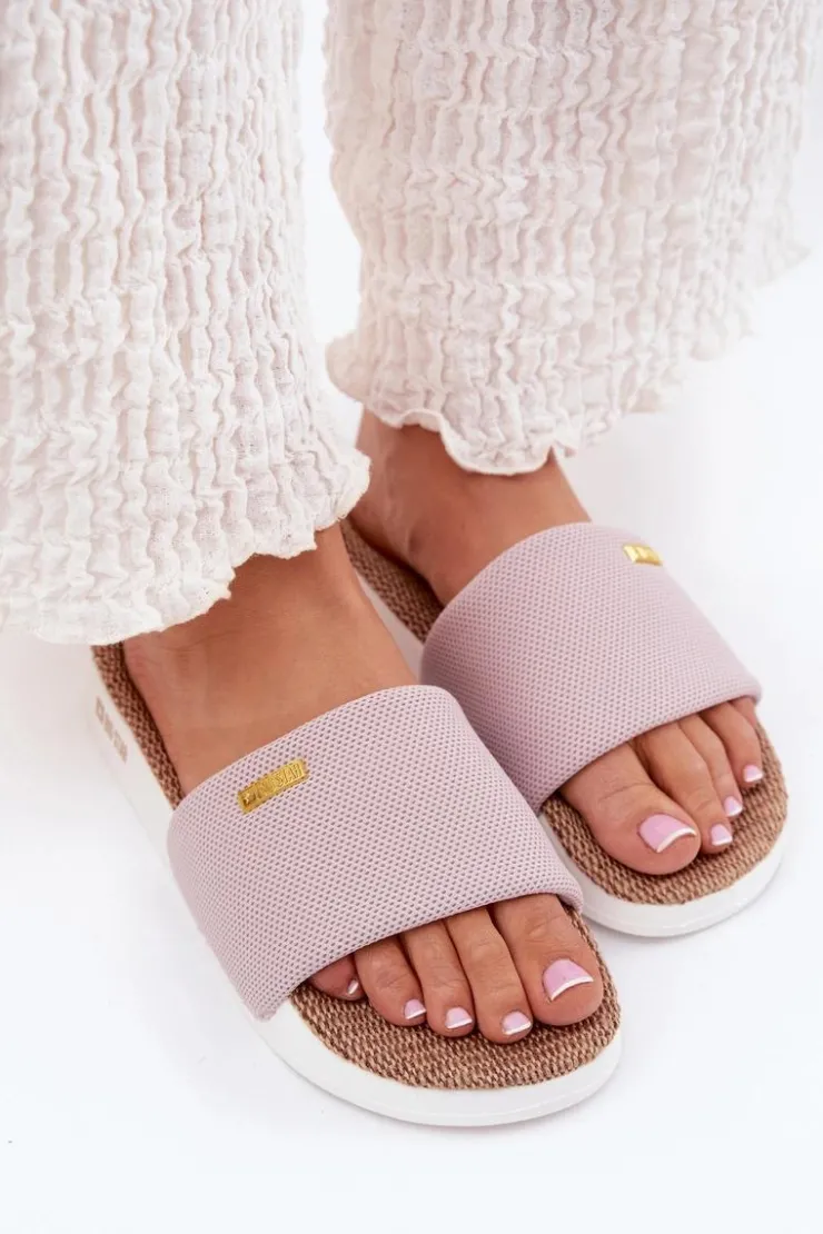 Damskie Big Star Shoes Klapki Damskie Big Star RR274A105 Jasnoróżowe