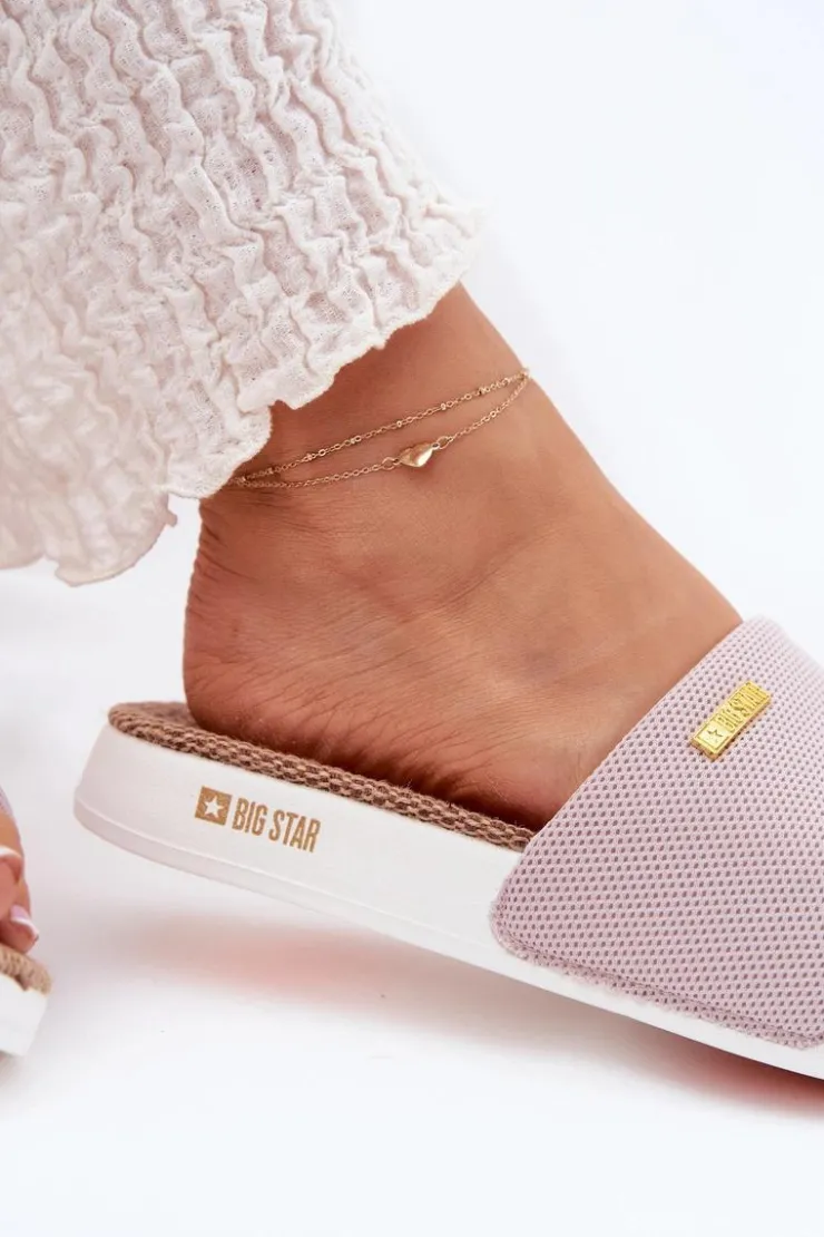 Damskie Big Star Shoes Klapki Damskie Big Star RR274A105 Jasnoróżowe