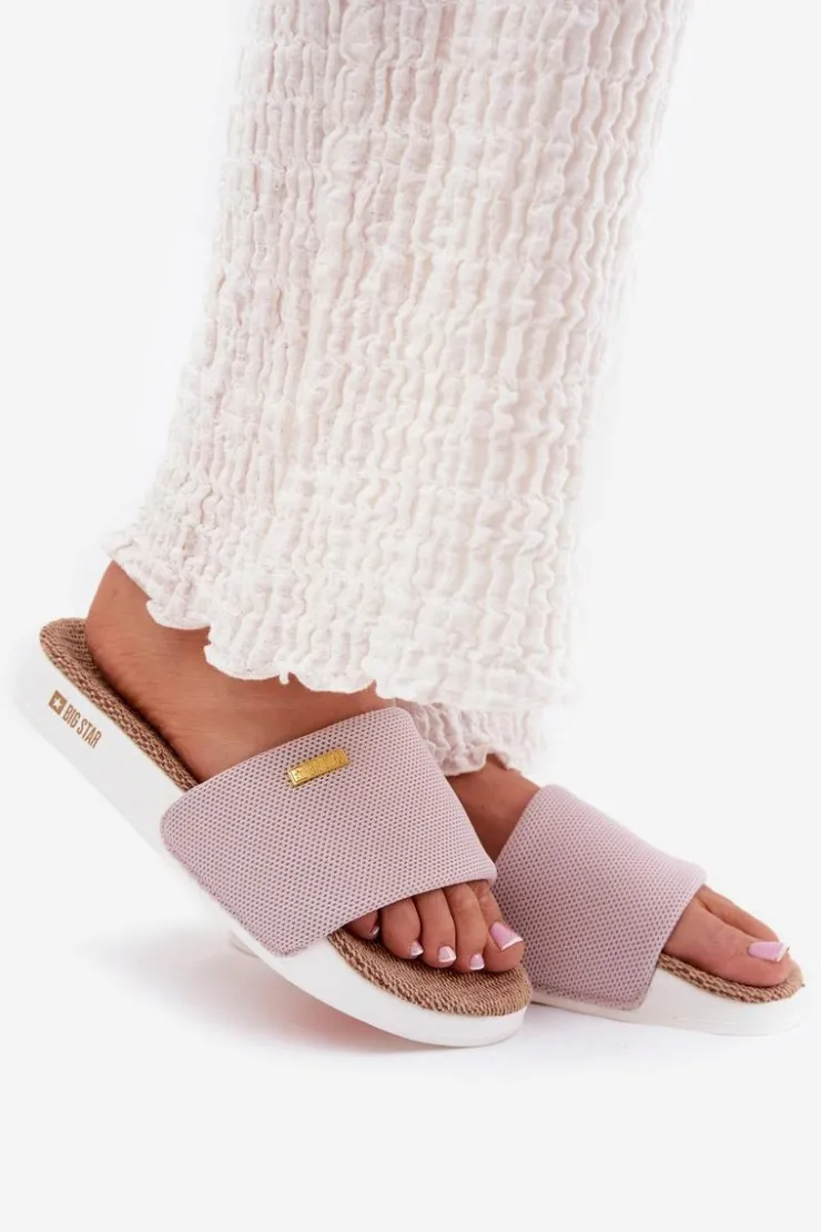 Damskie Big Star Shoes Klapki Damskie Big Star RR274A105 Jasnoróżowe