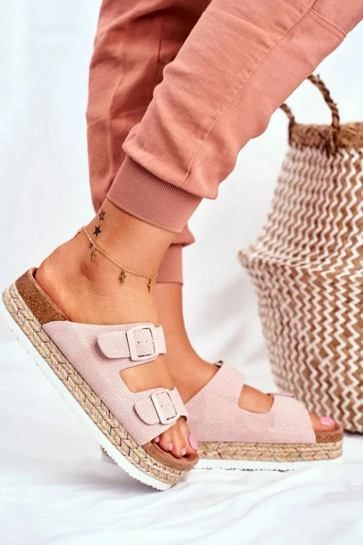 Big Star Shoes Klapki Damskie Big Star|Klapki Damskie Klasyczne*Klapki Damskie Big Star Różowe FF274669