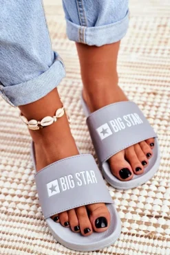 Damskie Big Star Shoes Klapki Damskie Big Star Szare GG274042