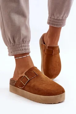 Damskie Boto Klapki Damskie Chodaki Na Platformie Camel Jorffia