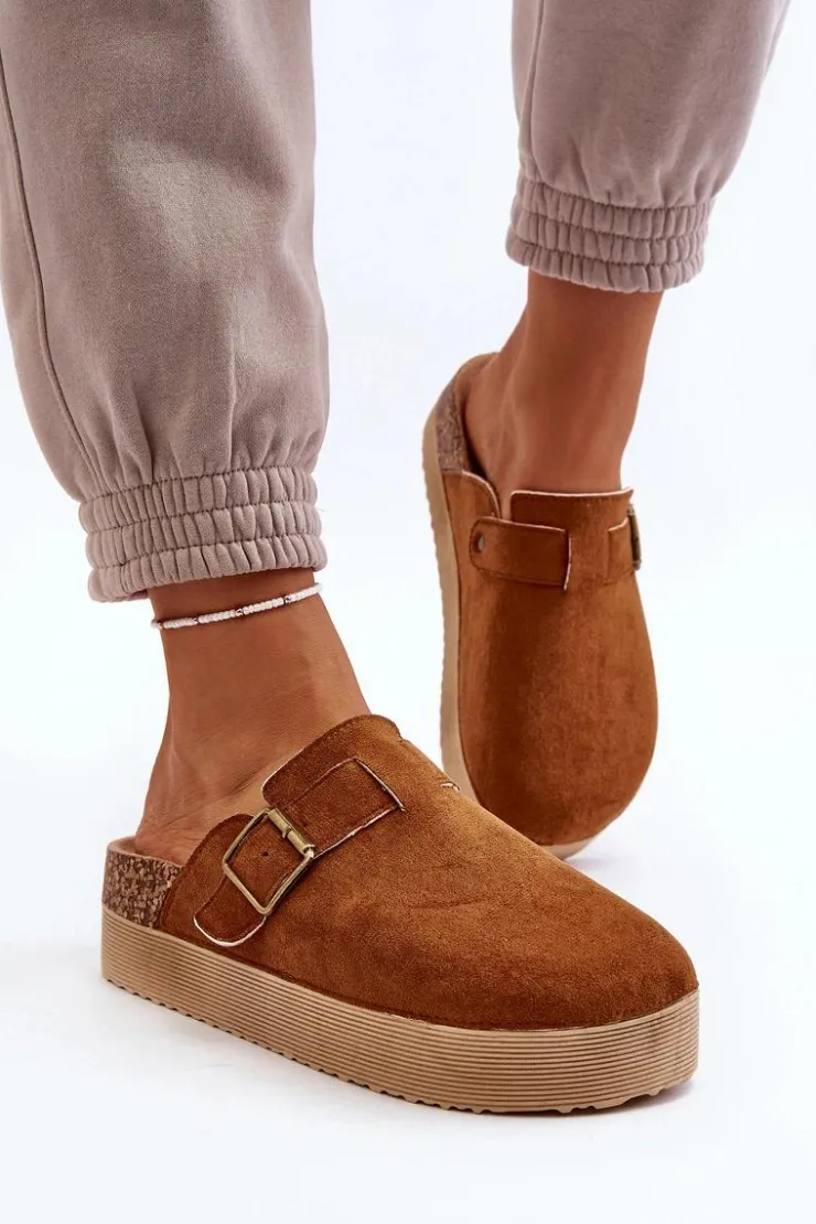 Damskie Boto Klapki Damskie Chodaki Na Platformie Camel Jorffia