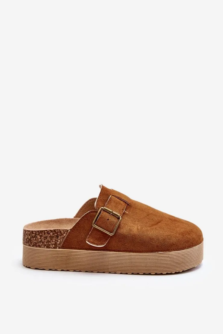 Damskie Boto Klapki Damskie Chodaki Na Platformie Camel Jorffia