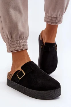 Best Boto Klapki Damskie Chodaki Na Platformie Czarne Jorffia