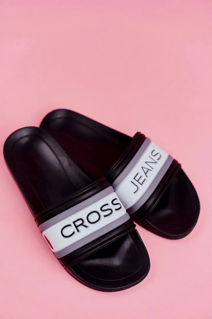 Damskie Cross Jeans Klapki Damskie Czarne FF2R4159C