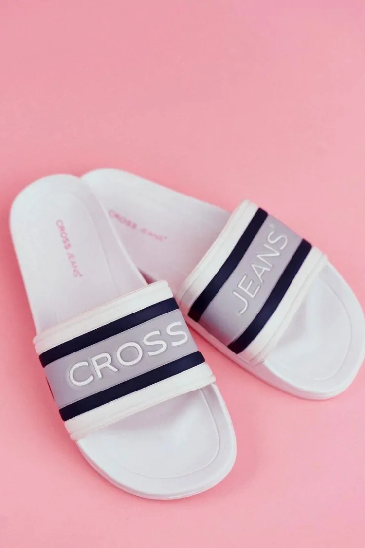 Sale Cross Jeans Klapki Damskie Białe FF2R4158C