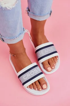 Sale Cross Jeans Klapki Damskie Białe FF2R4158C
