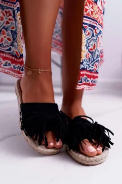 Boto Klapki Damskie Klasyczne*Klapki Damskie Czarne Boho Vices 8458