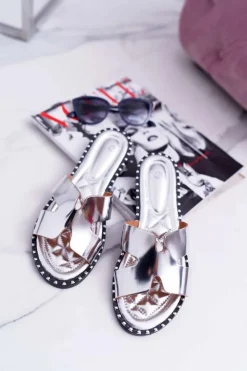 Damskie Boto Klapki Damskie Dżety Srebrne Montiago