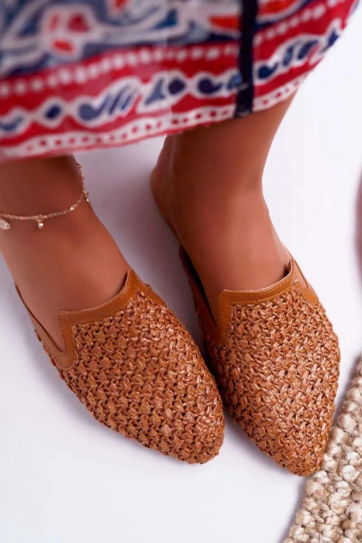 Best Boto Klapki Damskie Eleganckie Brązowe Vices 3301