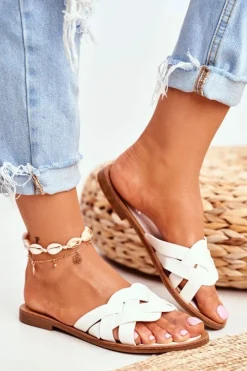 Boto Klapki Damskie Klasyczne*Klapki Damskie Eleganckie Białe Mariah