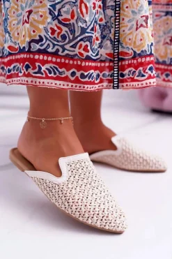 Damskie Boto Klapki Damskie Eleganckie Beżowe Vices 3301