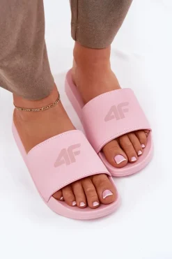 Outlet 4F Klapki Damskie RMM00FSLIF010-56S Różowe Różowy