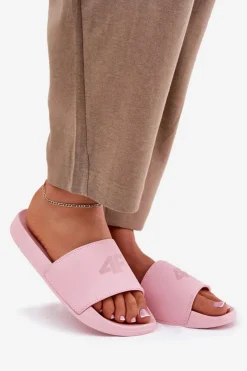 Outlet 4F Klapki Damskie RMM00FSLIF010-56S Różowe Różowy