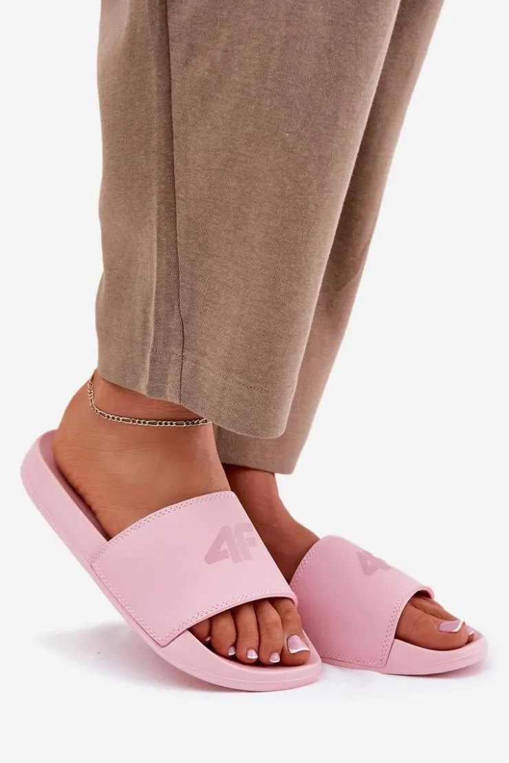 Outlet 4F Klapki Damskie RMM00FSLIF010-56S Różowe Różowy