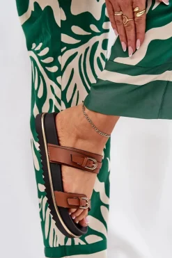 Boto Klapki Na Platformie|Klapki Damskie Klasyczne*Klapki Damskie Gładkie Na Platformie Z Paskami I Klamrami Camel Ziferte