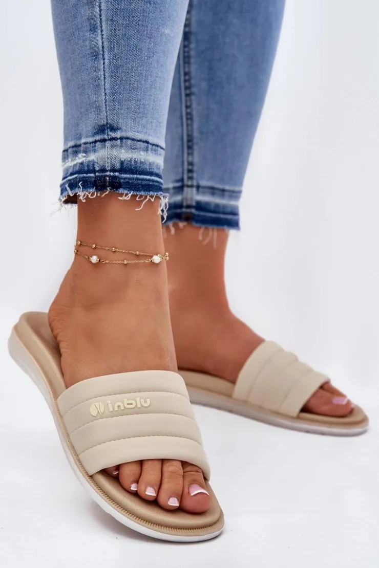 INBLU Klapki Basenowe|Klapki Damskie Klasyczne*Klapki Damskie SF000003 Beżowe Beżowy