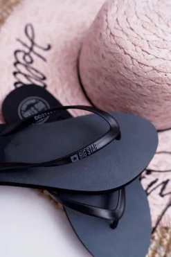 Big Star Shoes Klapki Damskie Japonki Big Star Czarne DD274A242