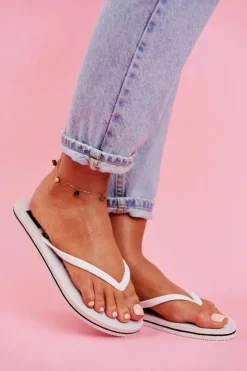 Big Star Shoes Klapki Sportowe|Klapki Damskie Big Star*Klapki Damskie Japonki Big Star Białe FF274A320