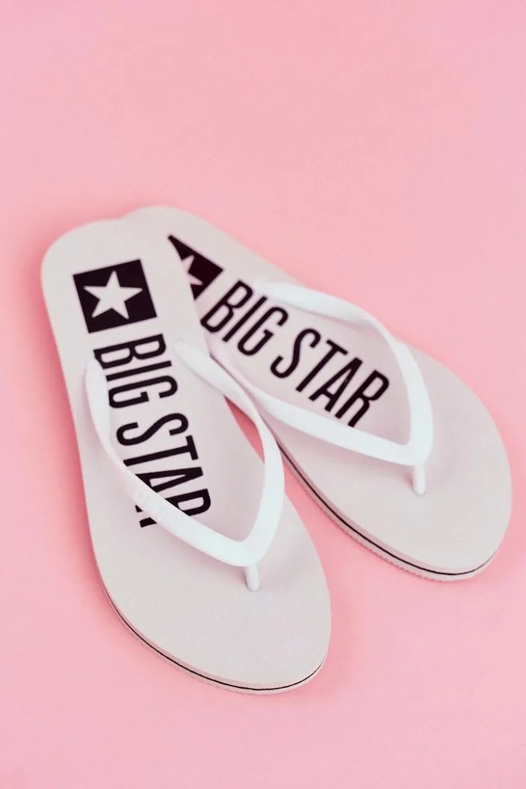 Big Star Shoes Klapki Sportowe|Klapki Damskie Big Star*Klapki Damskie Japonki Big Star Białe FF274A320