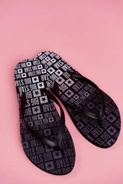 Damskie Big Star Shoes Klapki Damskie Japonki Big Star FF274A303 Czarne