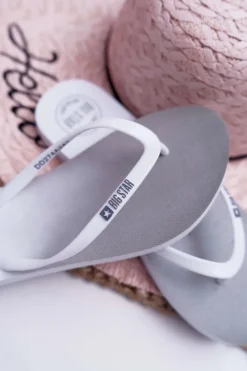 Big Star Shoes Klapki Sportowe|Klapki Damskie Big Star*Klapki Damskie Japonki Big Star Białe DD274A243