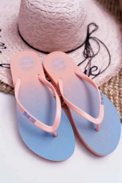 Damskie Big Star Shoes Klapki Damskie Japonki Big Star Łososiowe DD274A241