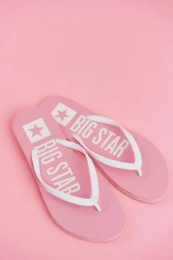Damskie Big Star Shoes Klapki Damskie Japonki Big Star Różowe FF274A319
