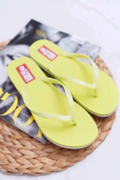 Big Star Shoes Klapki Sportowe|Klapki Damskie Big Star*Klapki Damskie Japonki Big Star Neon Limonkowe AA274A129