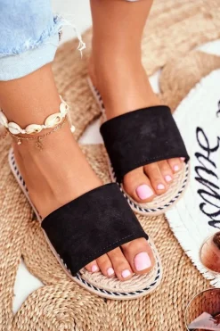 Damskie Boto Klapki Damskie Klasyczne Zamszowe Czarne Look At Me